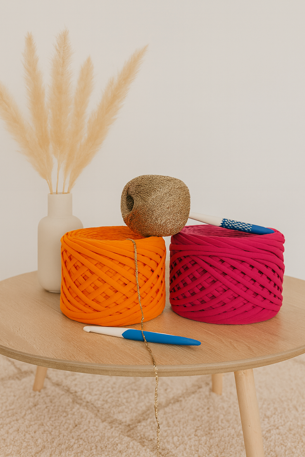 Sac en crochet fait main – Fils de t-shirt recyclé