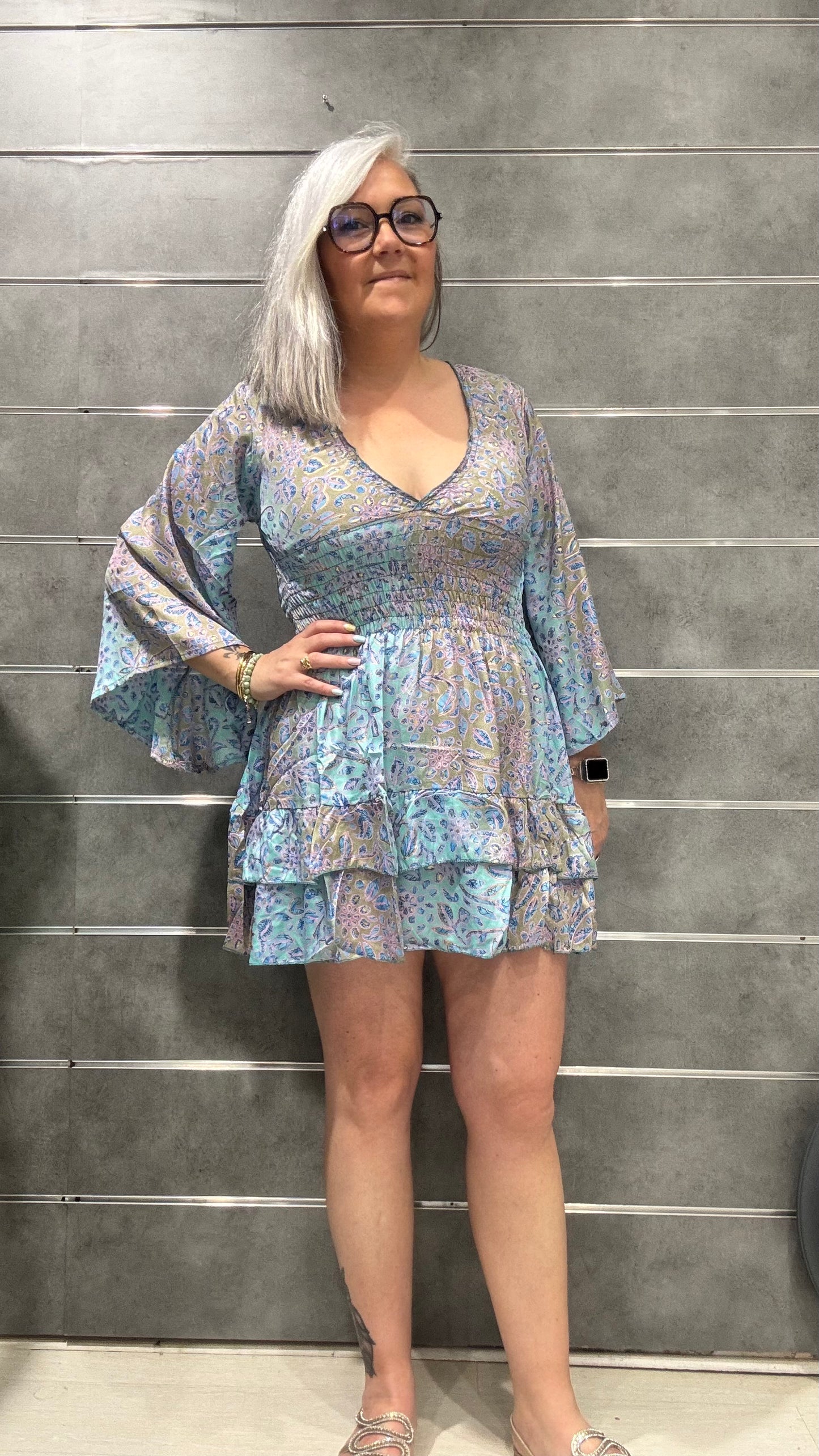 robe volants manches longues