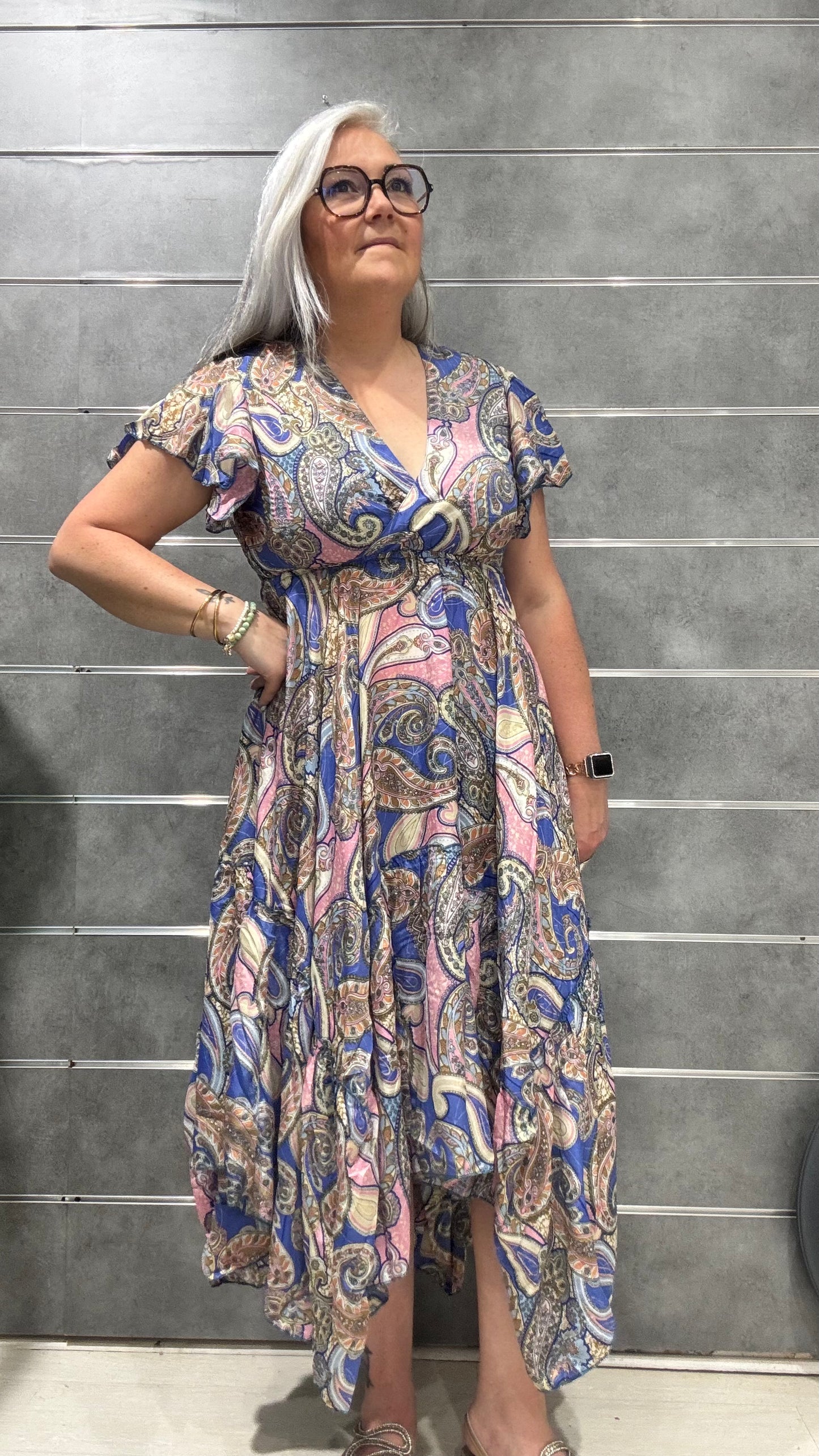 robe manches volantées femme