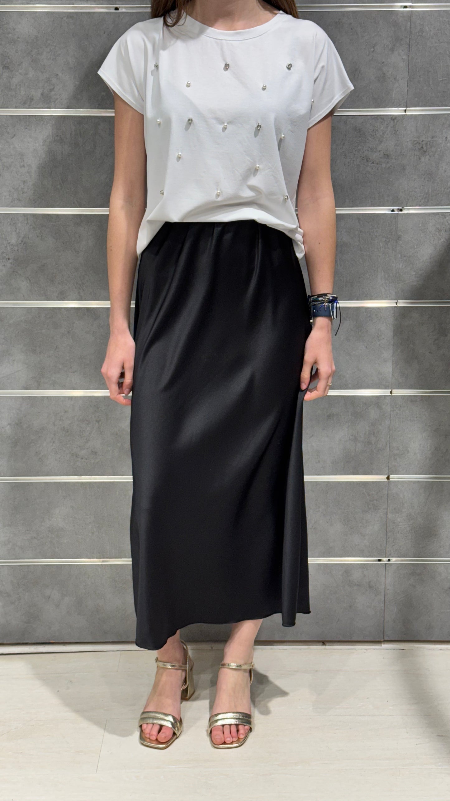 jupe satin noire