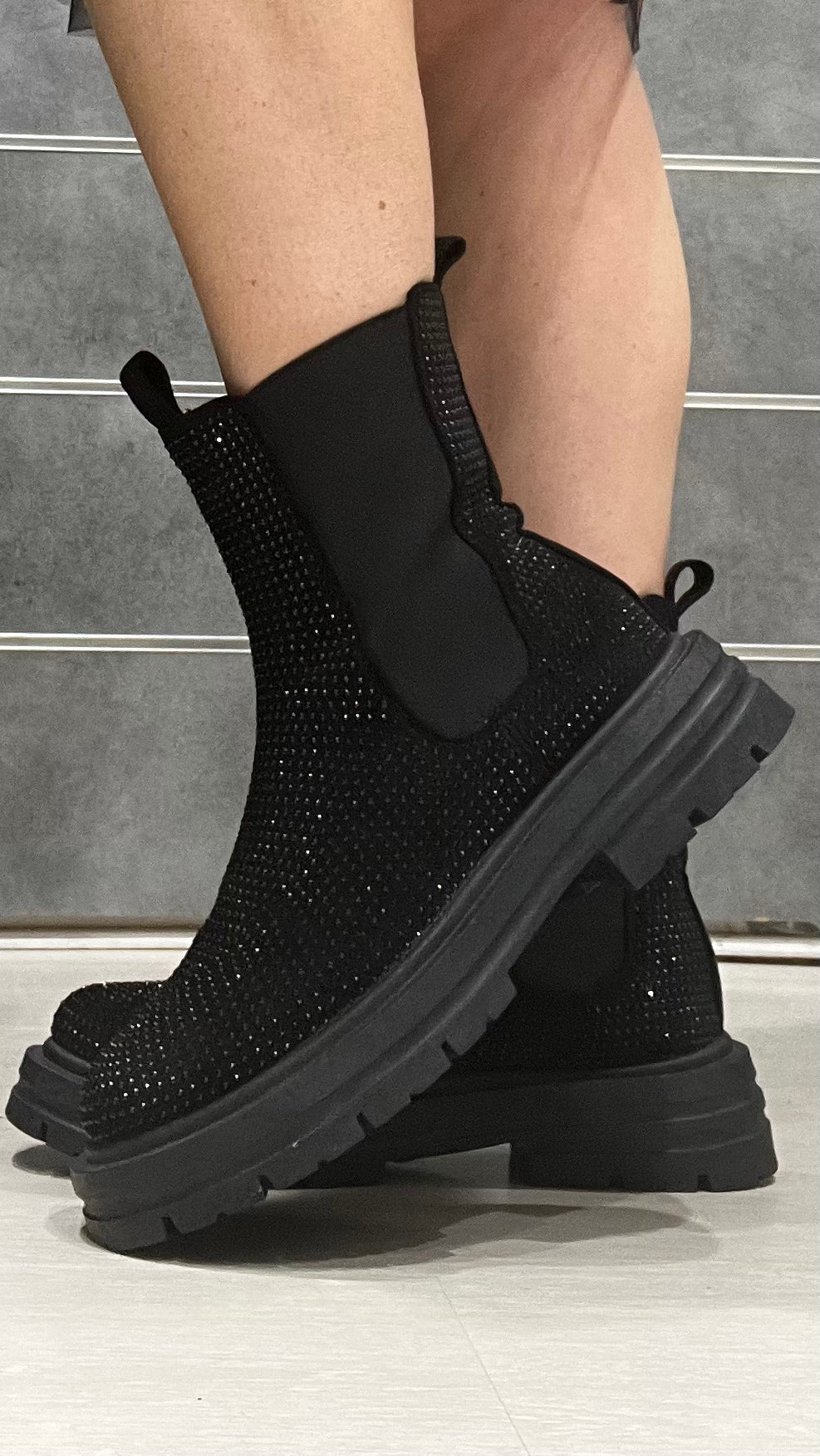 bottes courtes brillante