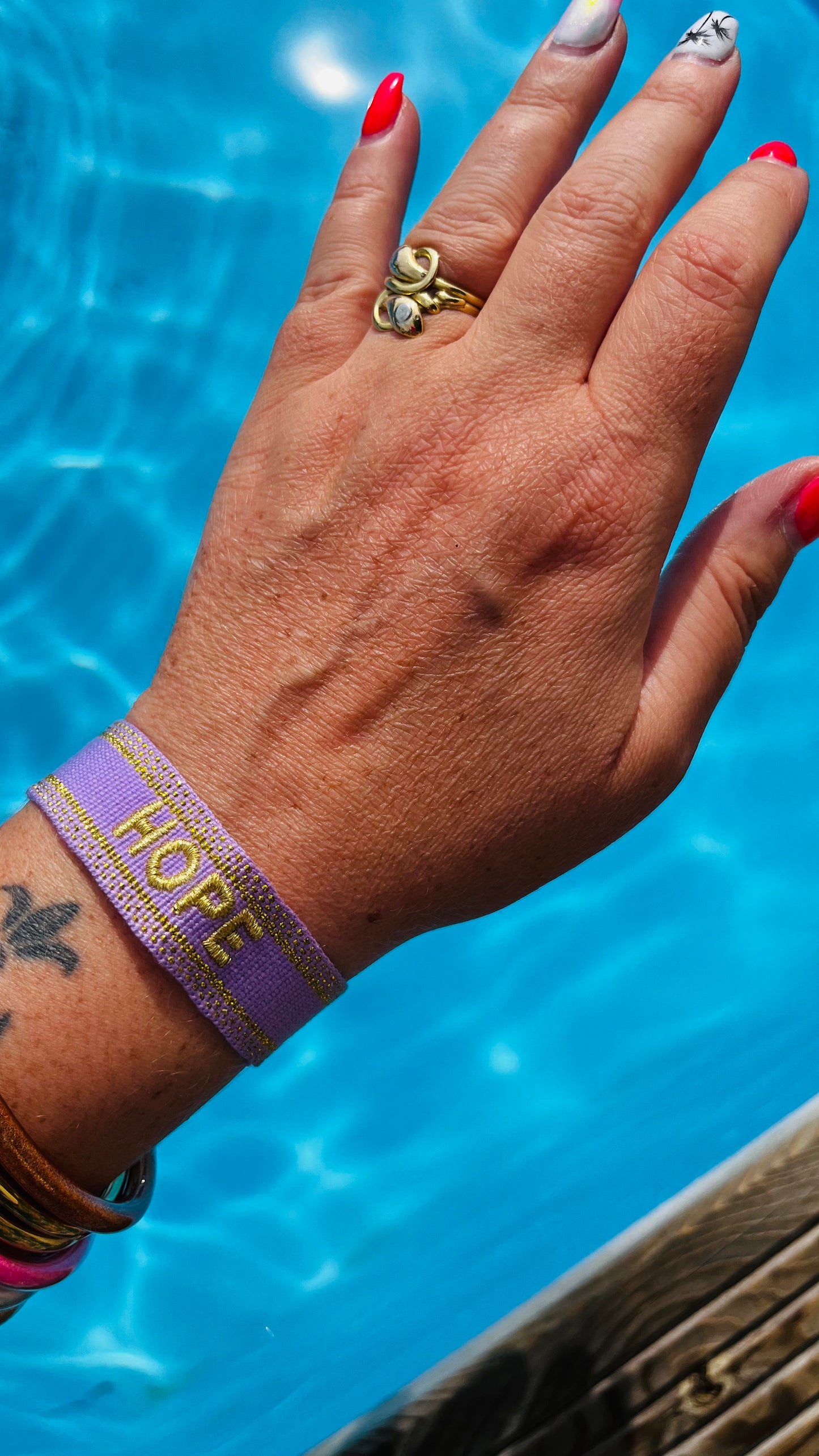 bracelet violet doré