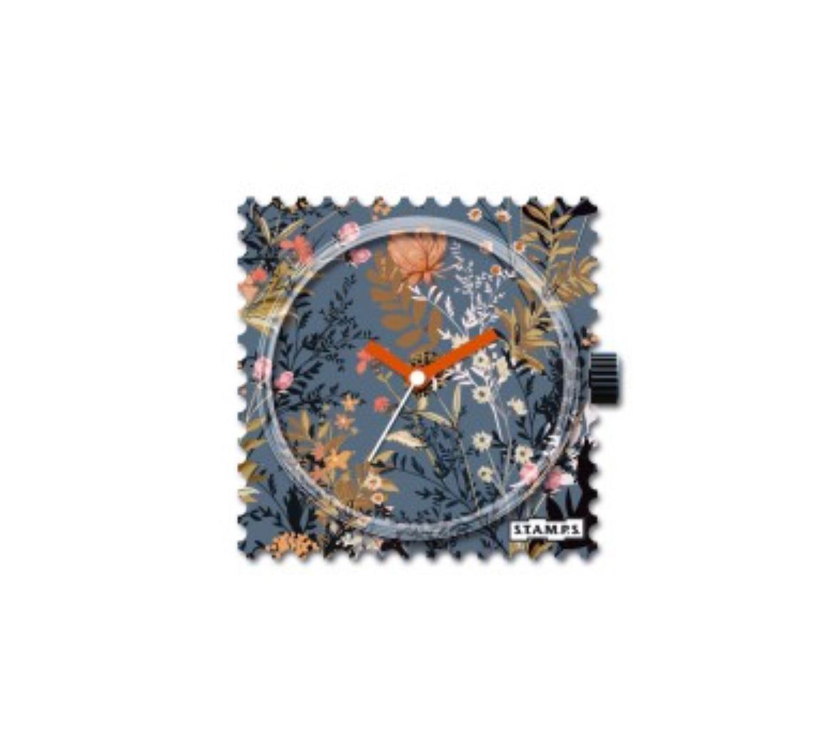 cadran montre fleurs, marron, automne, stamps