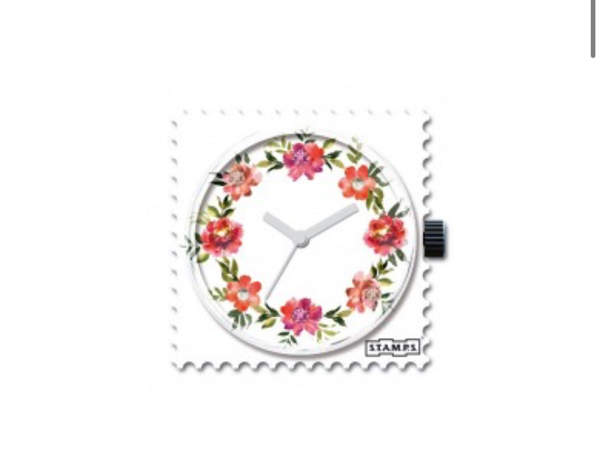 cadran montre strass, fleurs, roses , blanche, boutique de Tulle