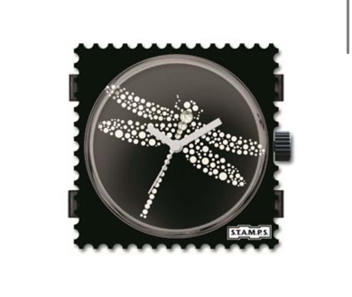 montre strass , libellule, stamps, boutique Tulle