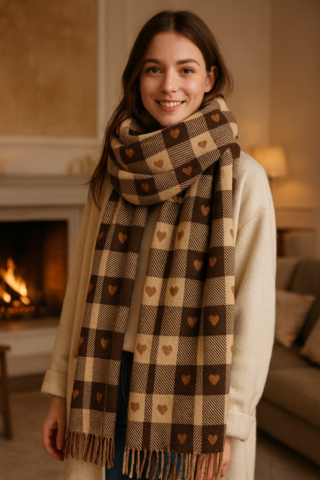 grande écharpe avec coeur