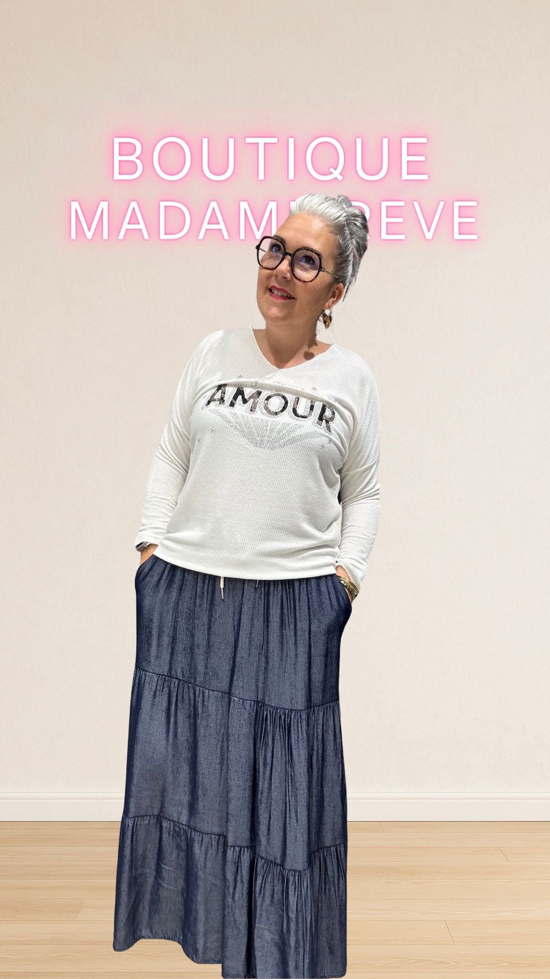jupe bohème tencel effet jeans é