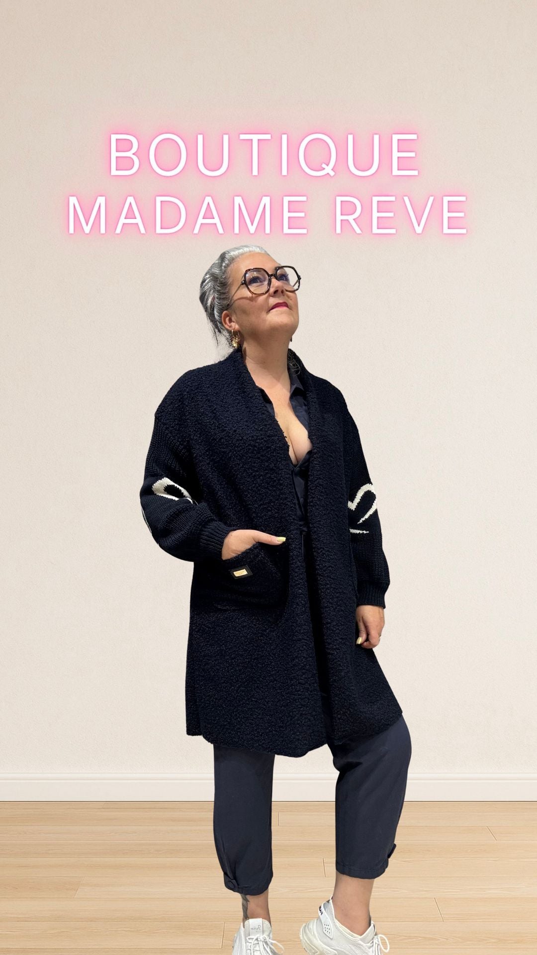 gilet long bleu marine chaud