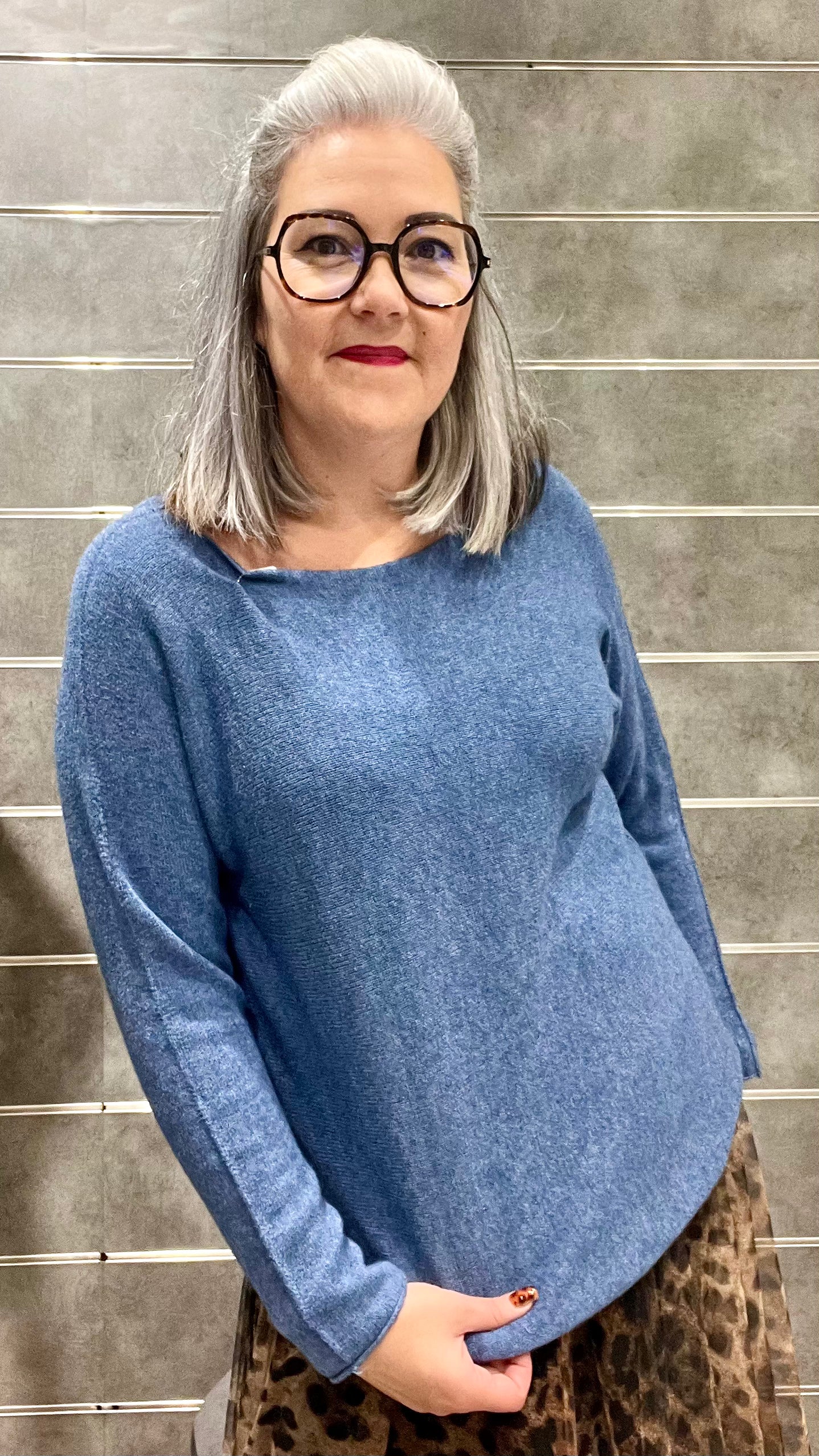 pull lumineux bleu jeans