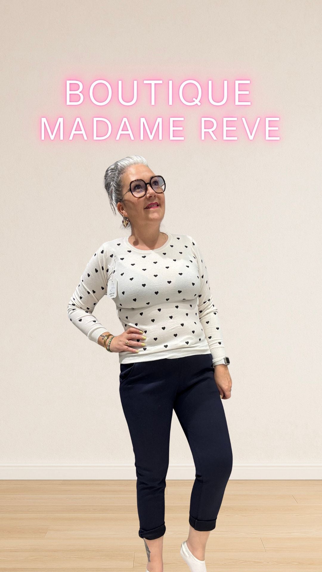 pull imprimé cœurs tendance