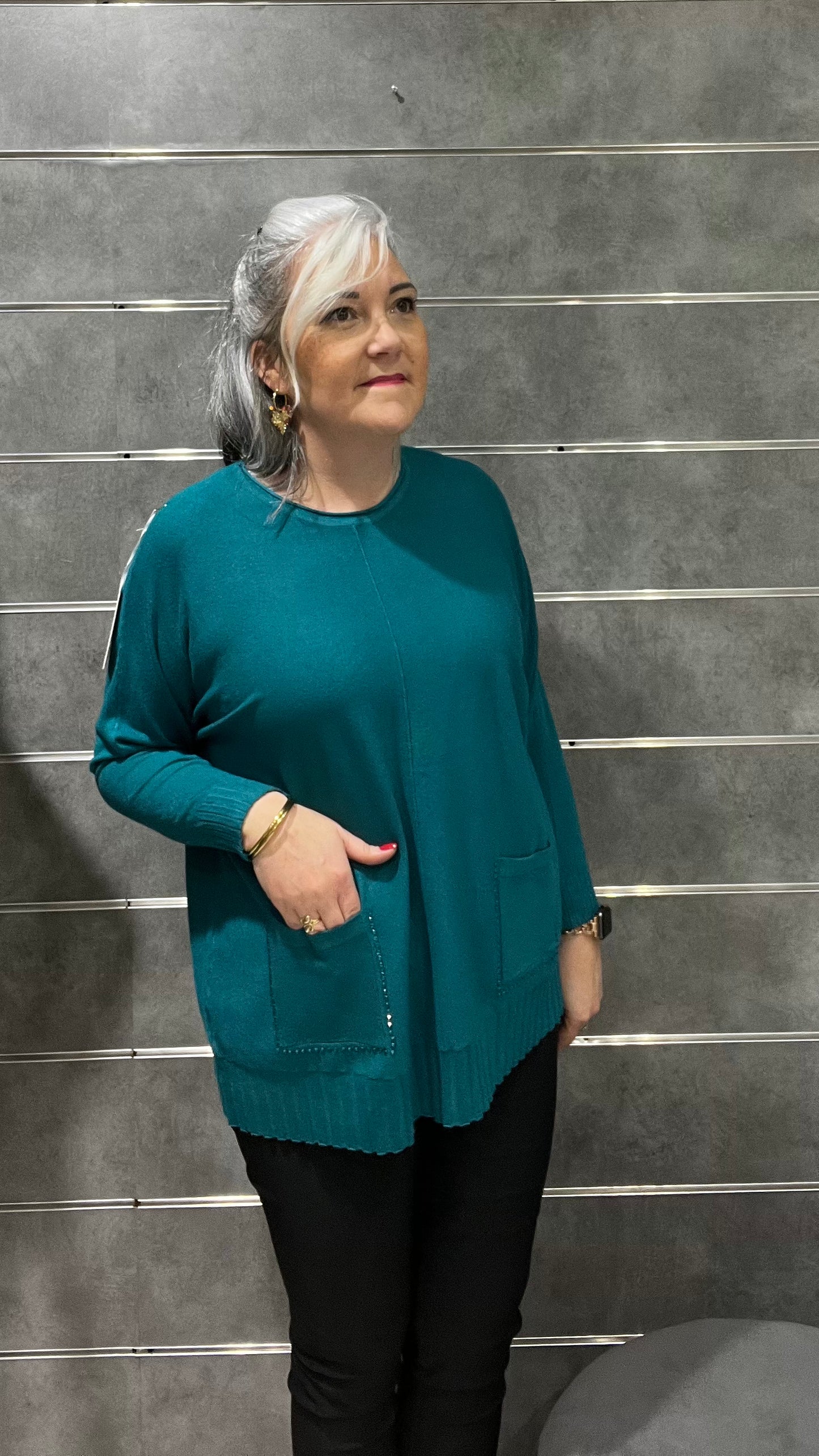 gilet bleu canard brillant