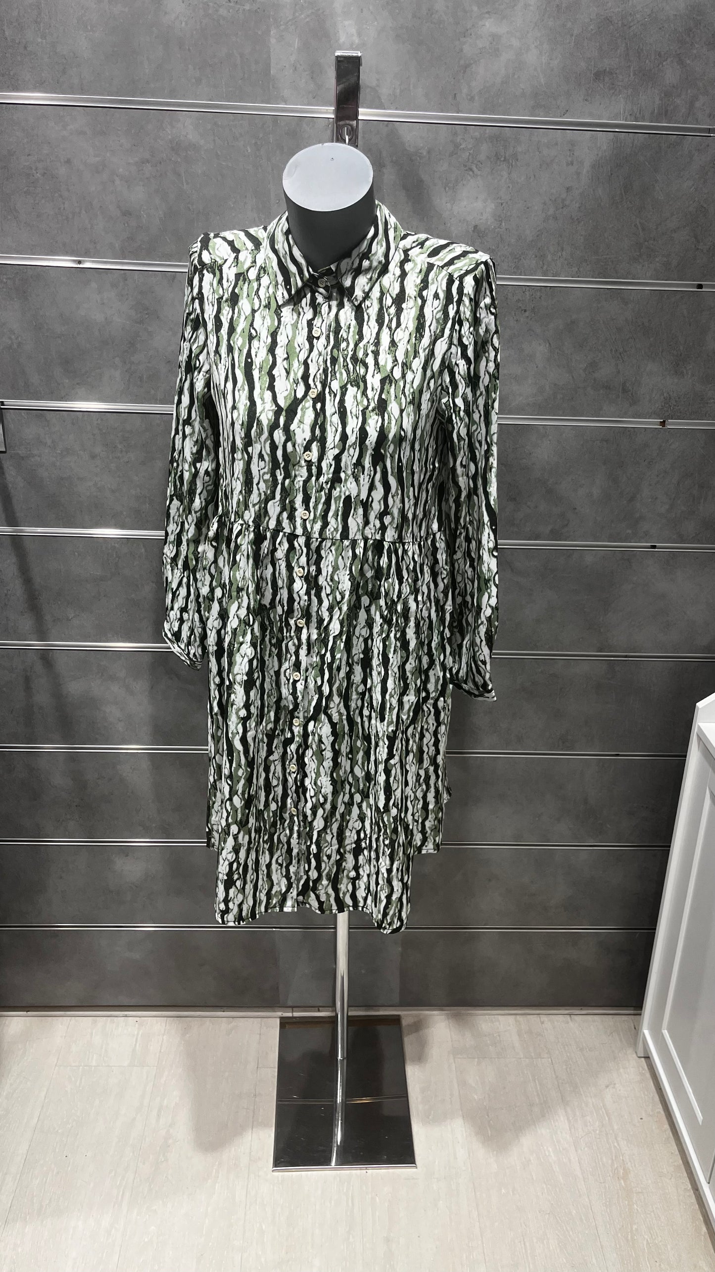 robe col chemise verte