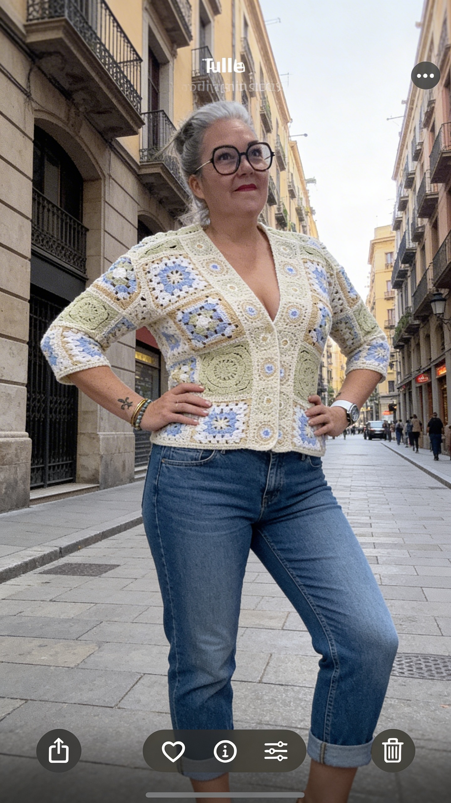 veste en crochet verte