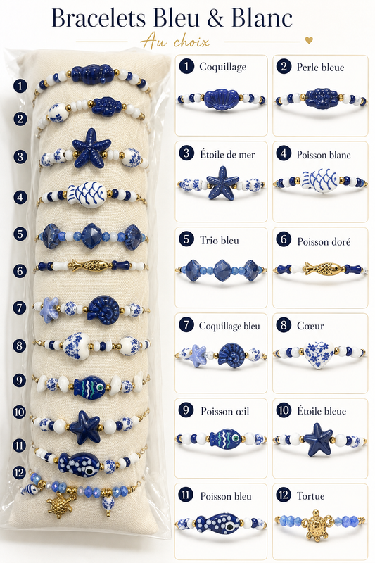 Bracelets marin poissons étoile de mer vacances été en acier inoxydable 
