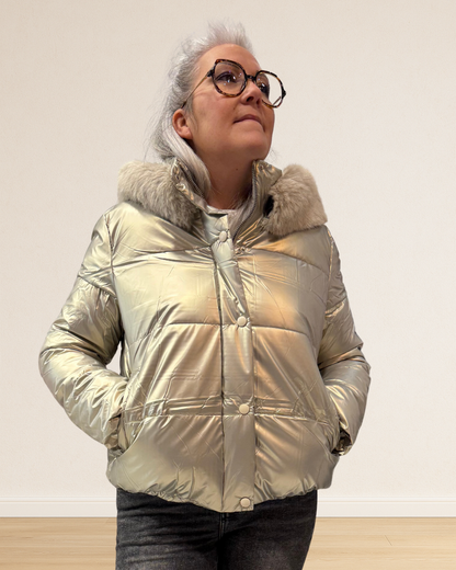 doudoune dorée femme tendance