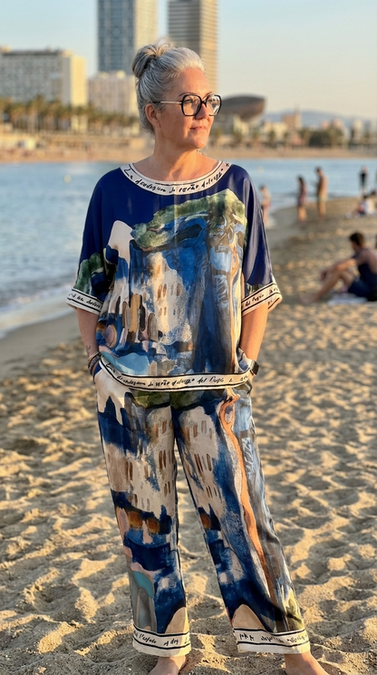 Tenue complète satin bleu marine cérémonie Oraije Izzy 