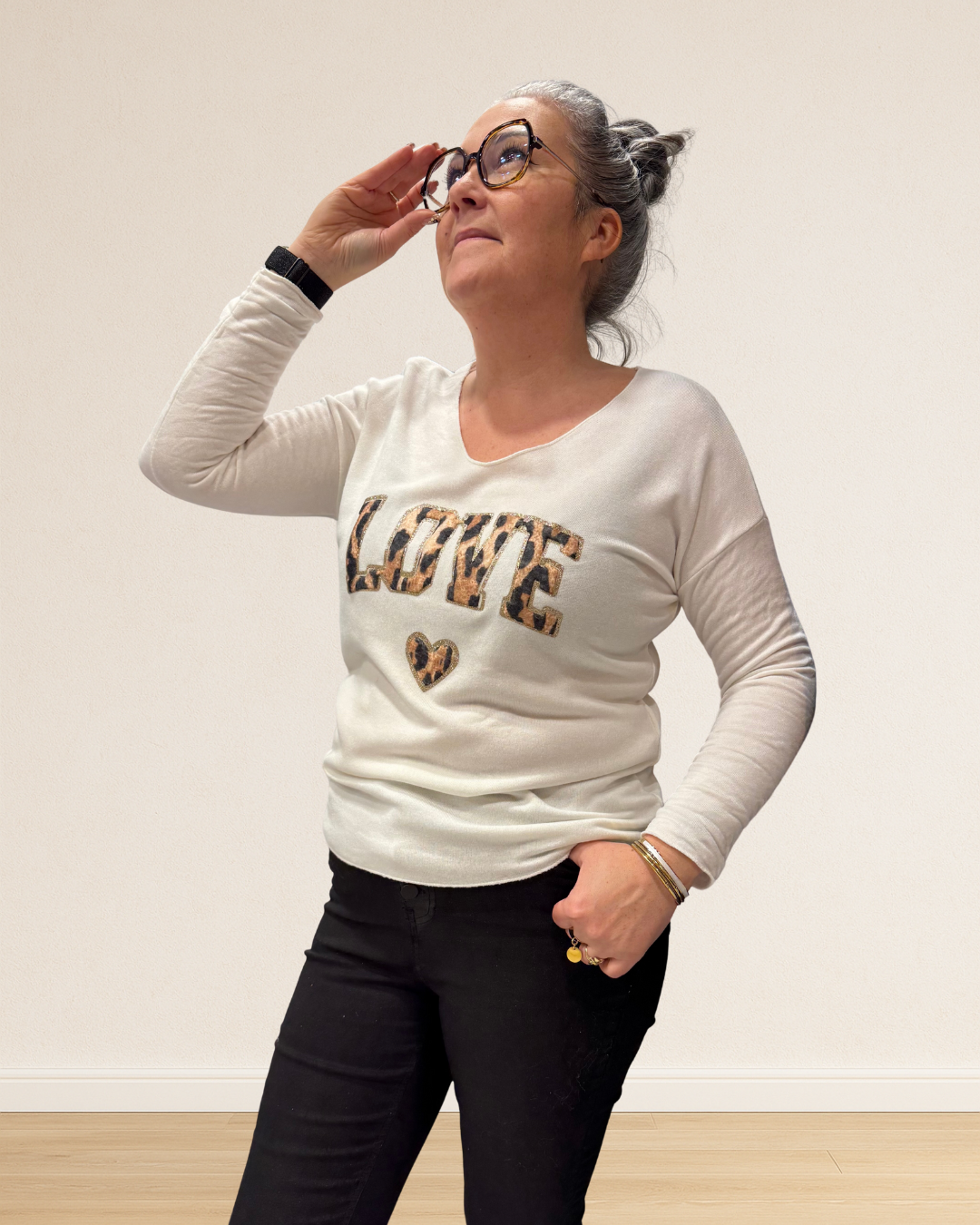 pull LOVE léopard femme tendance