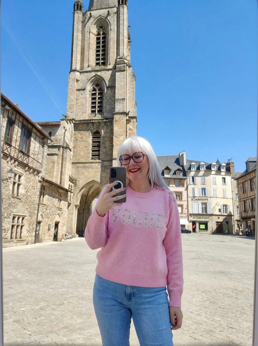 pull beige femme, pull rose femme, pull écru femme, imprimé liberty zoé mode IZZY 
