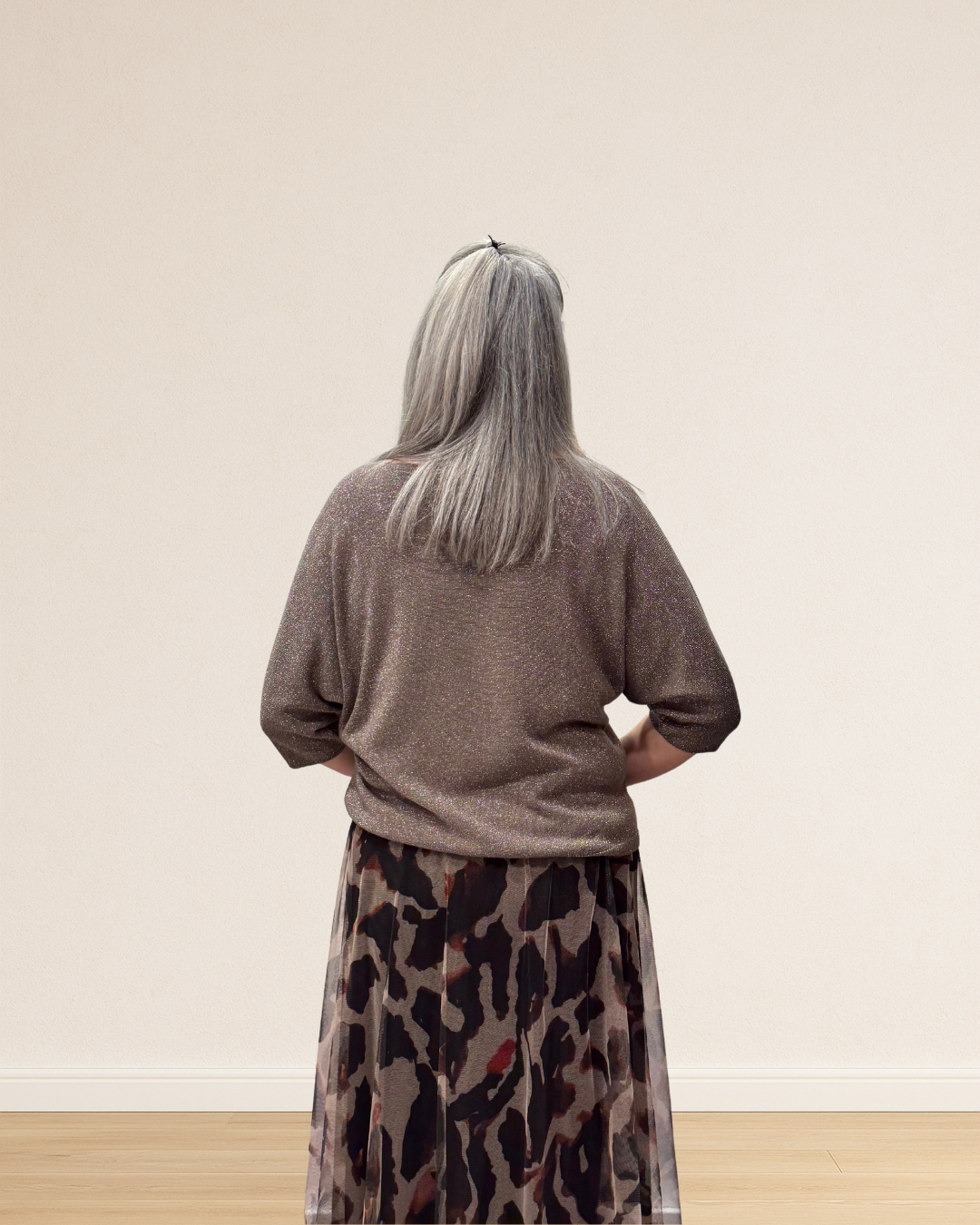 pull brillant col V petites manches