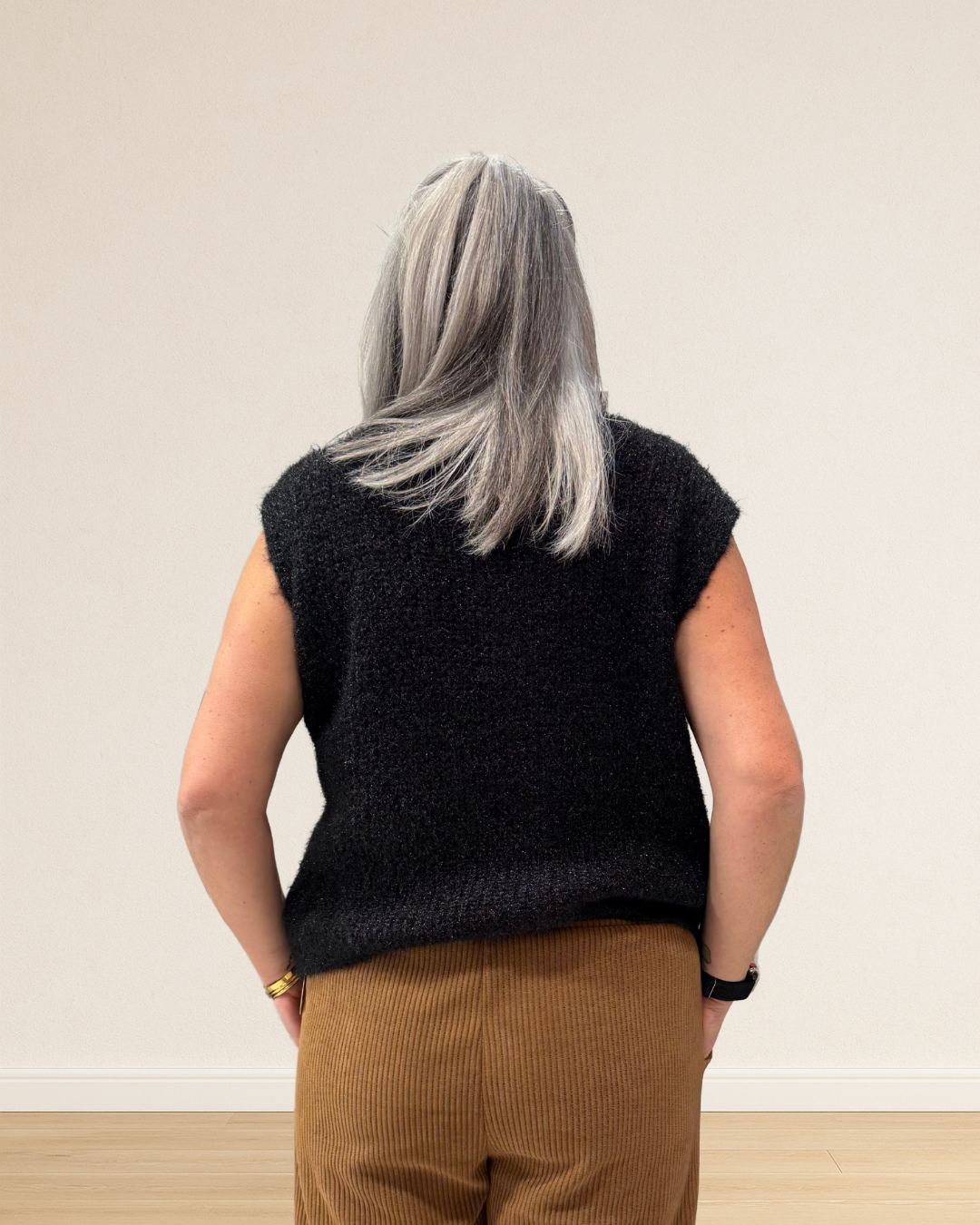 pull sans manches brillant tendance