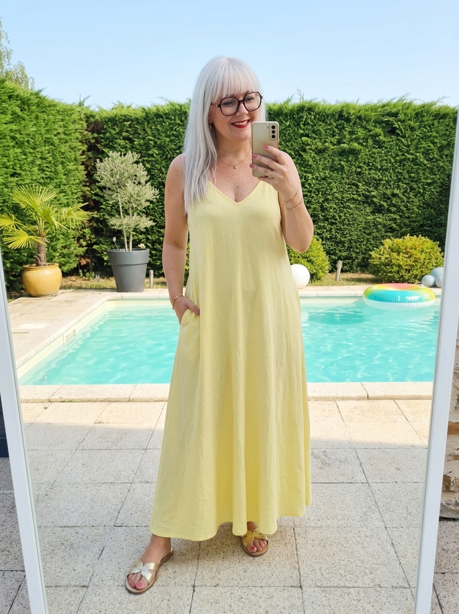 robe longue coton, robe bohème coton femme, robe fluide été, robe bretelles femme,