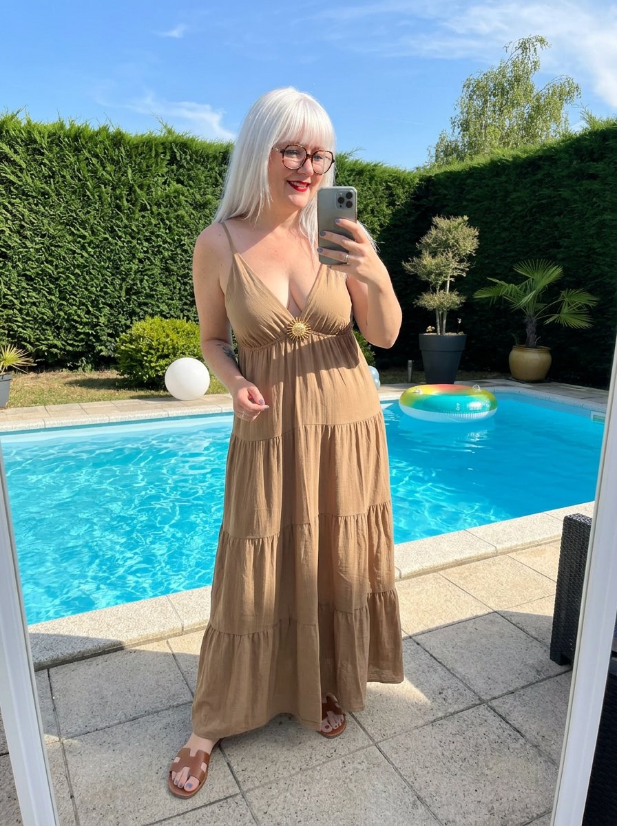 robe camel femme, robe bohème femme, robe été tendance,
