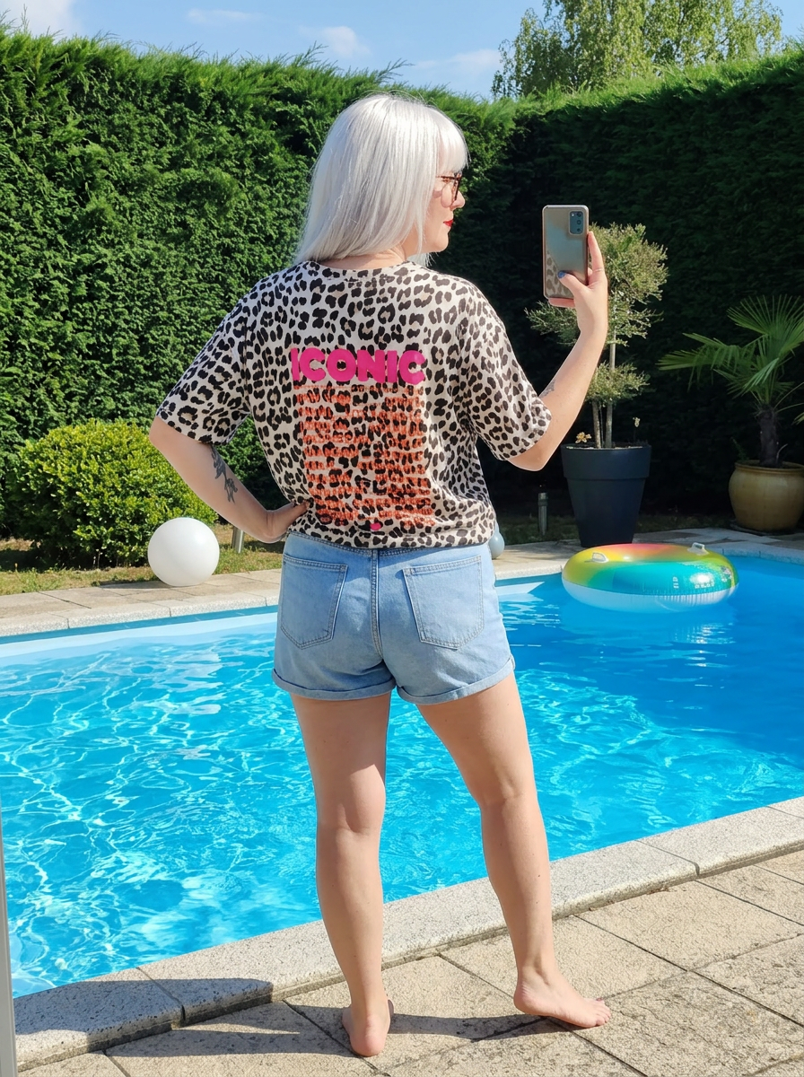 tee shirt imprimé animal, tee shirt femme tendance, tee shirt casual femme, tee shirt rock chic femme, tee shirt confortable femme,