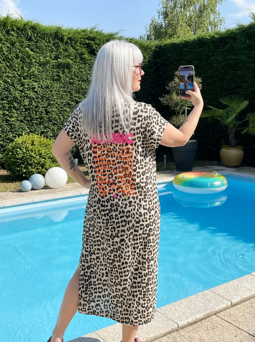 robe confortable femme, robe léopard tendance, robe été femme, robe taille unique femme, mode femme tendance, boutique femme Tulle, Madame Rêve Tulle.