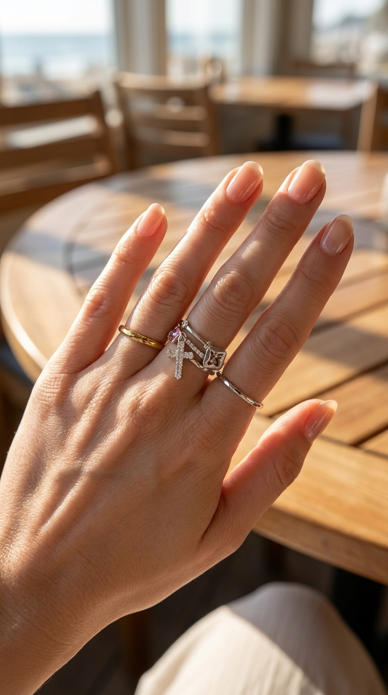 bague pampilles reglable