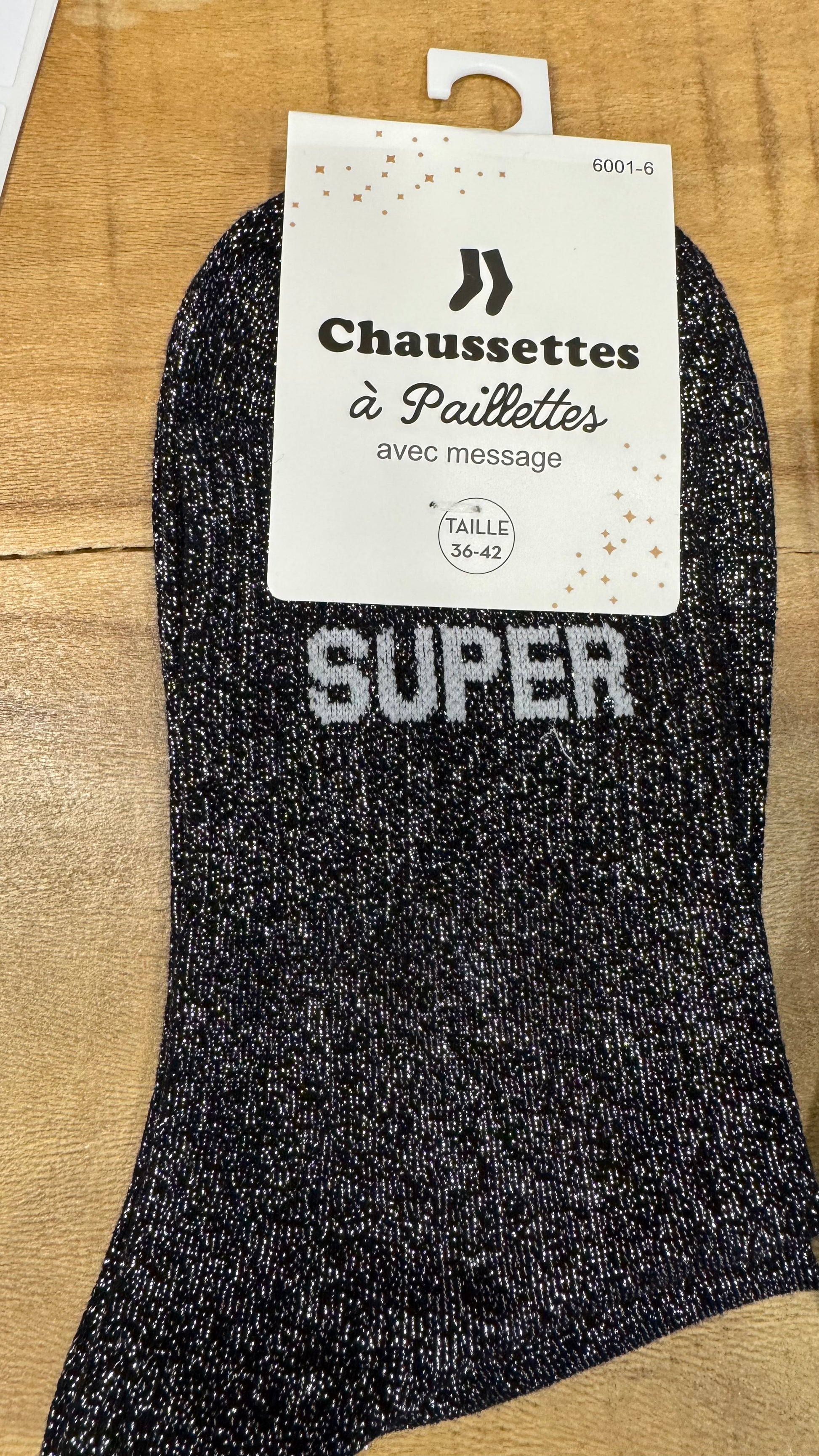 paillettes chaussettes super nana 