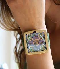 contour montre, doré matte, métal