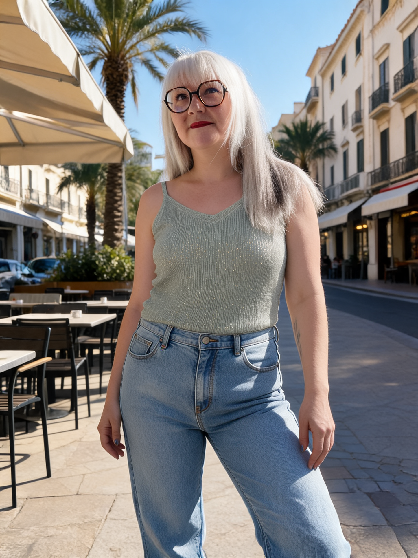 haut femme kaki avec lurex 