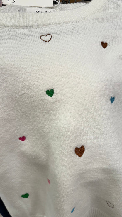 sweat tendance coeurs de plusieyrs couleurs