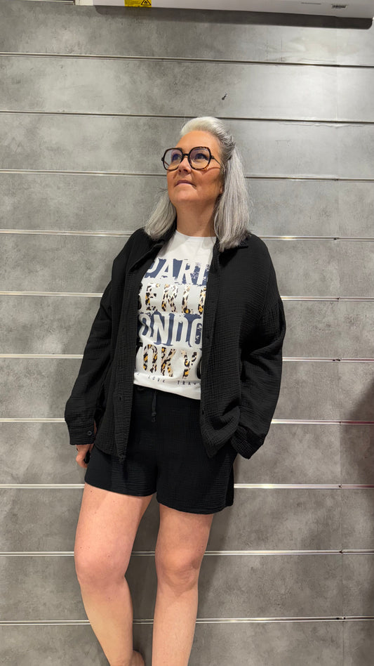 short gaze de coton femme