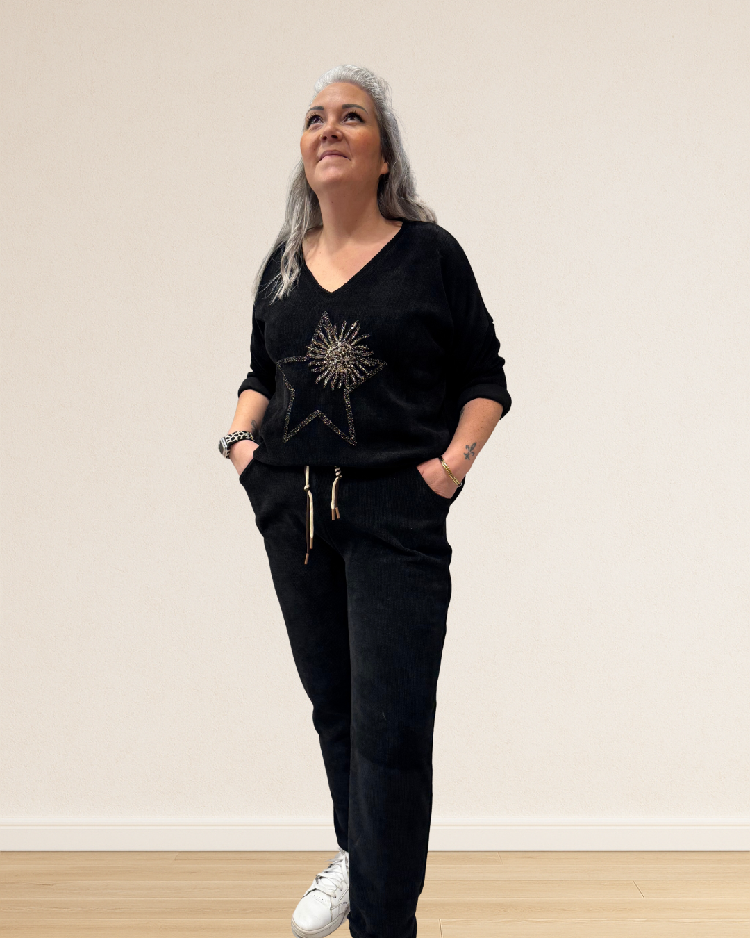 tenue velours coordonnée femme