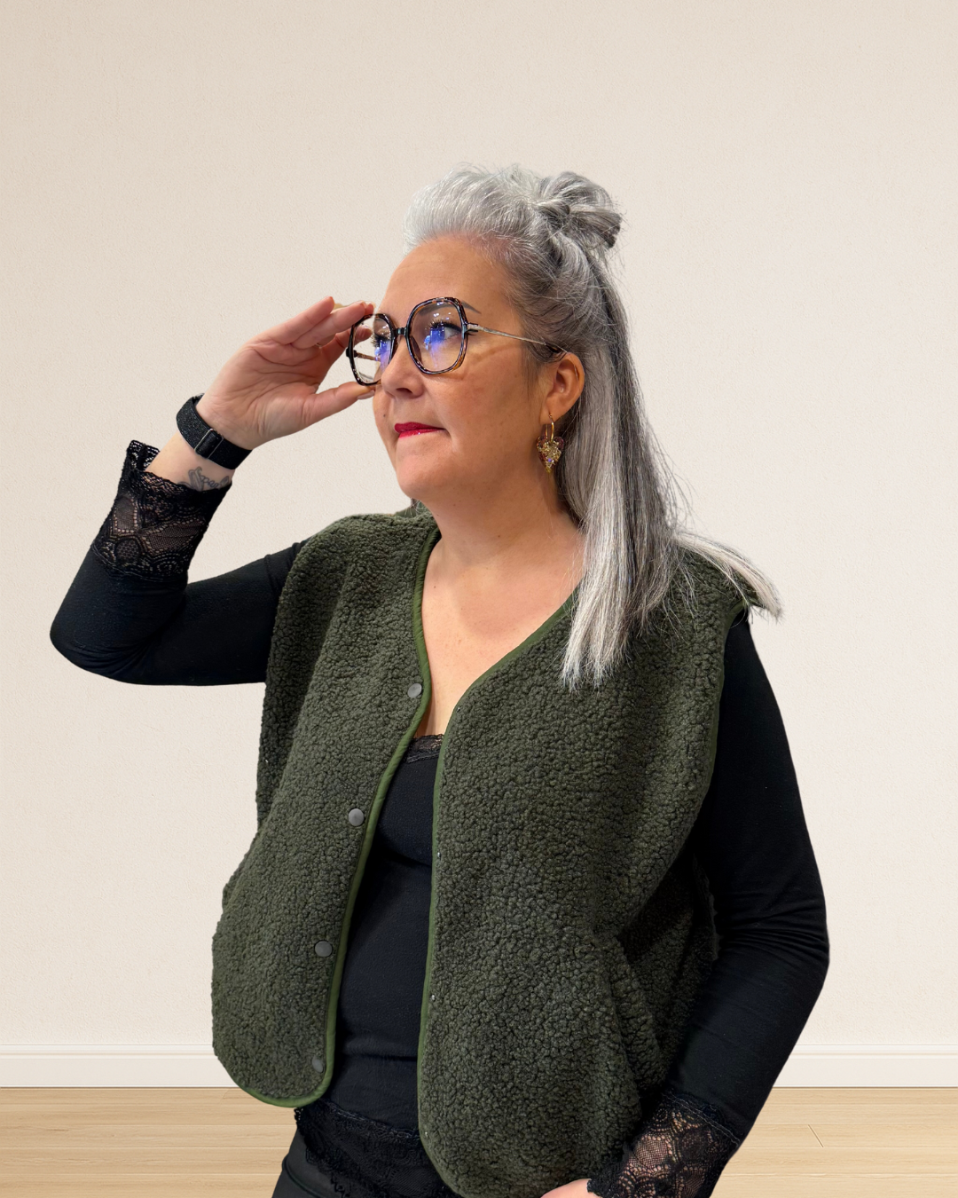 veste sans manches moumoute