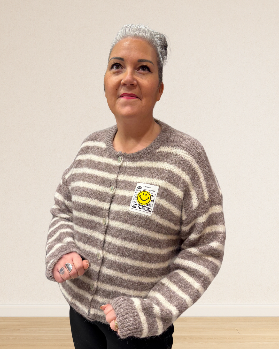 gilet taupe oversize