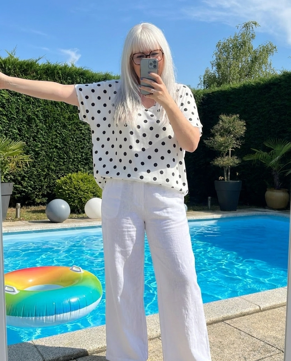 tee-shirt col V, mode femme, haut confortable, Madame Rêve Tulle.