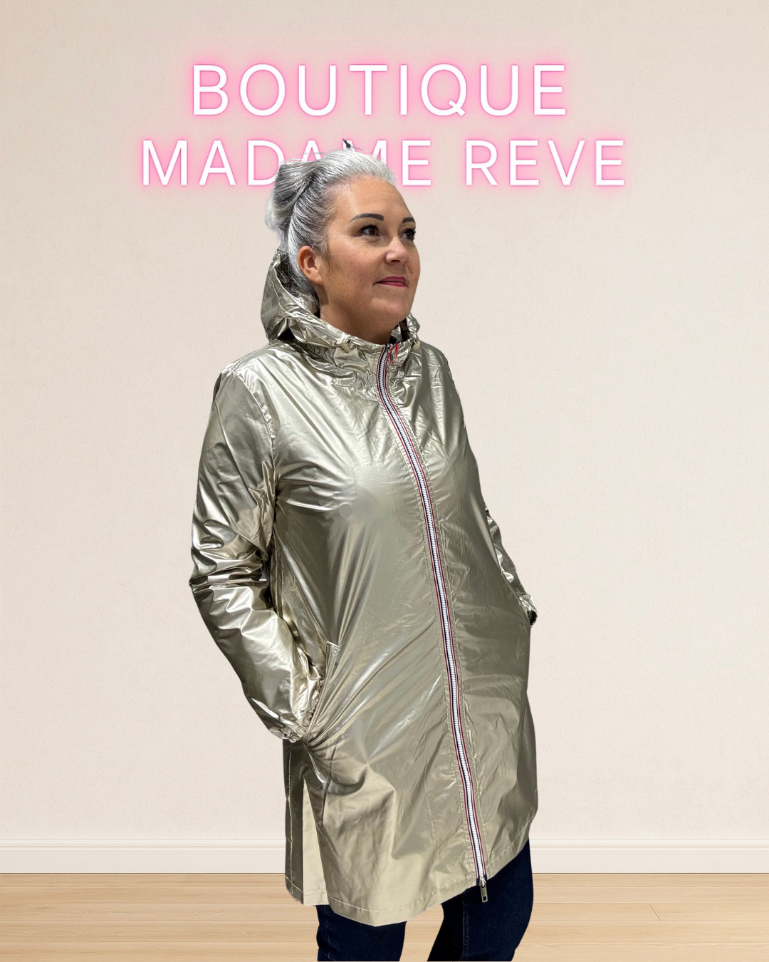parka métallisée femme imperméable