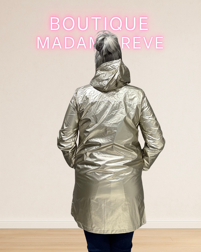 manteau pluie doré femme mi-saison
