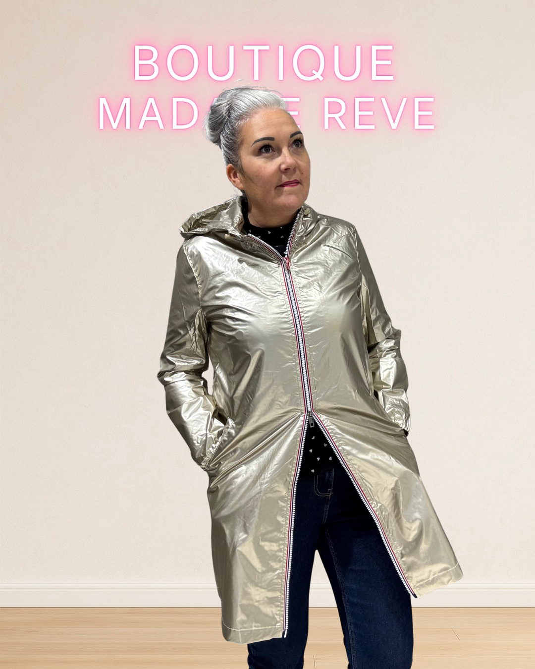 veste mi-saison dorée imperméable