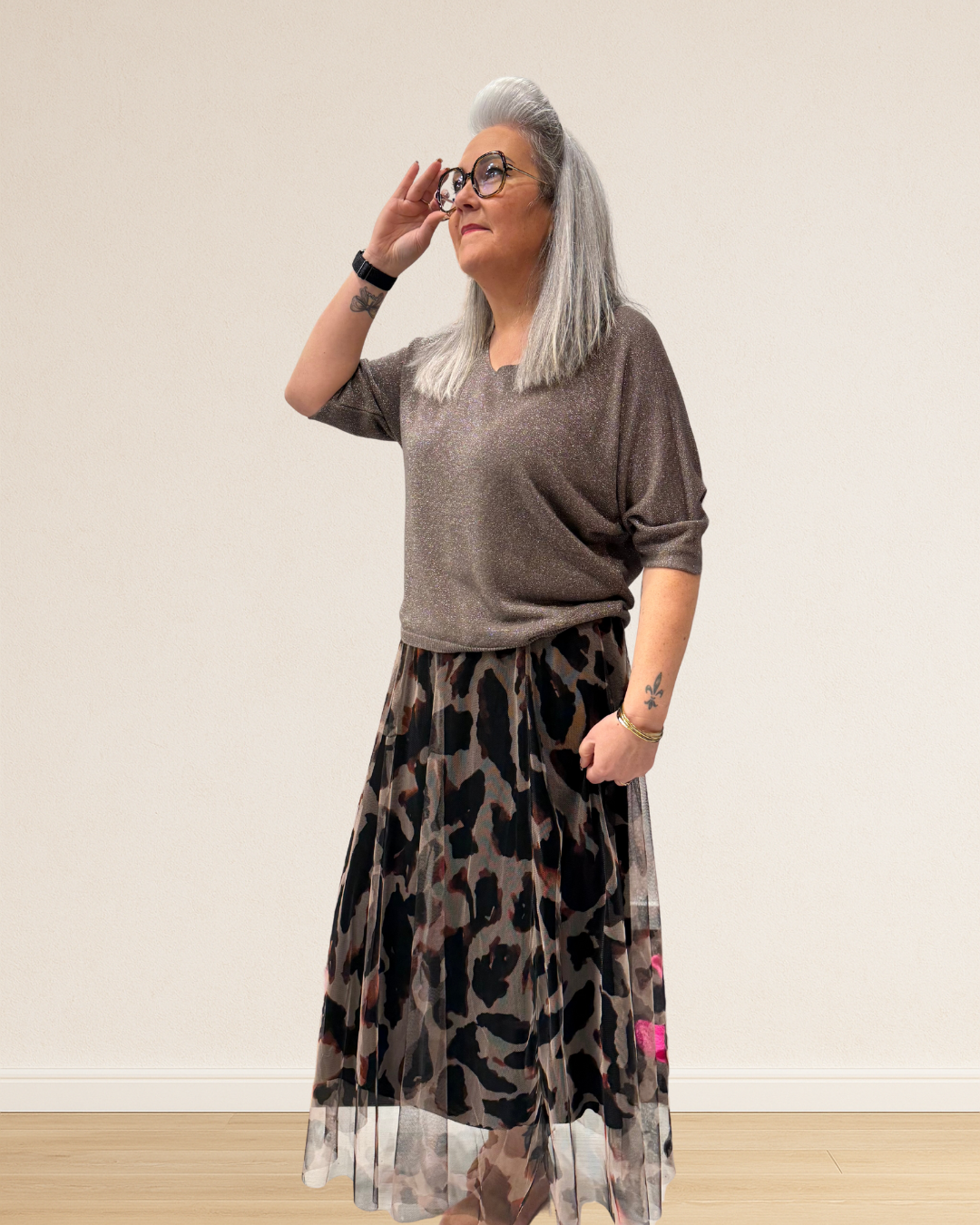 jupe voile léopard automne hiver