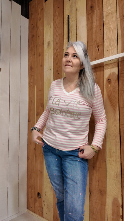 marinière rose pastel élégant mode 