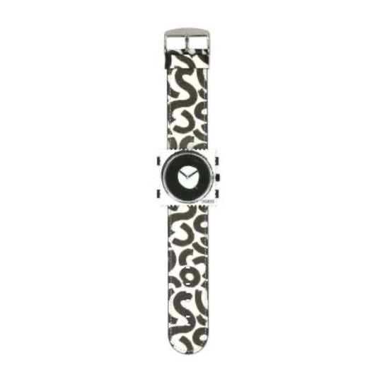 montre stamps rock, montre complète, montre noire et blanche