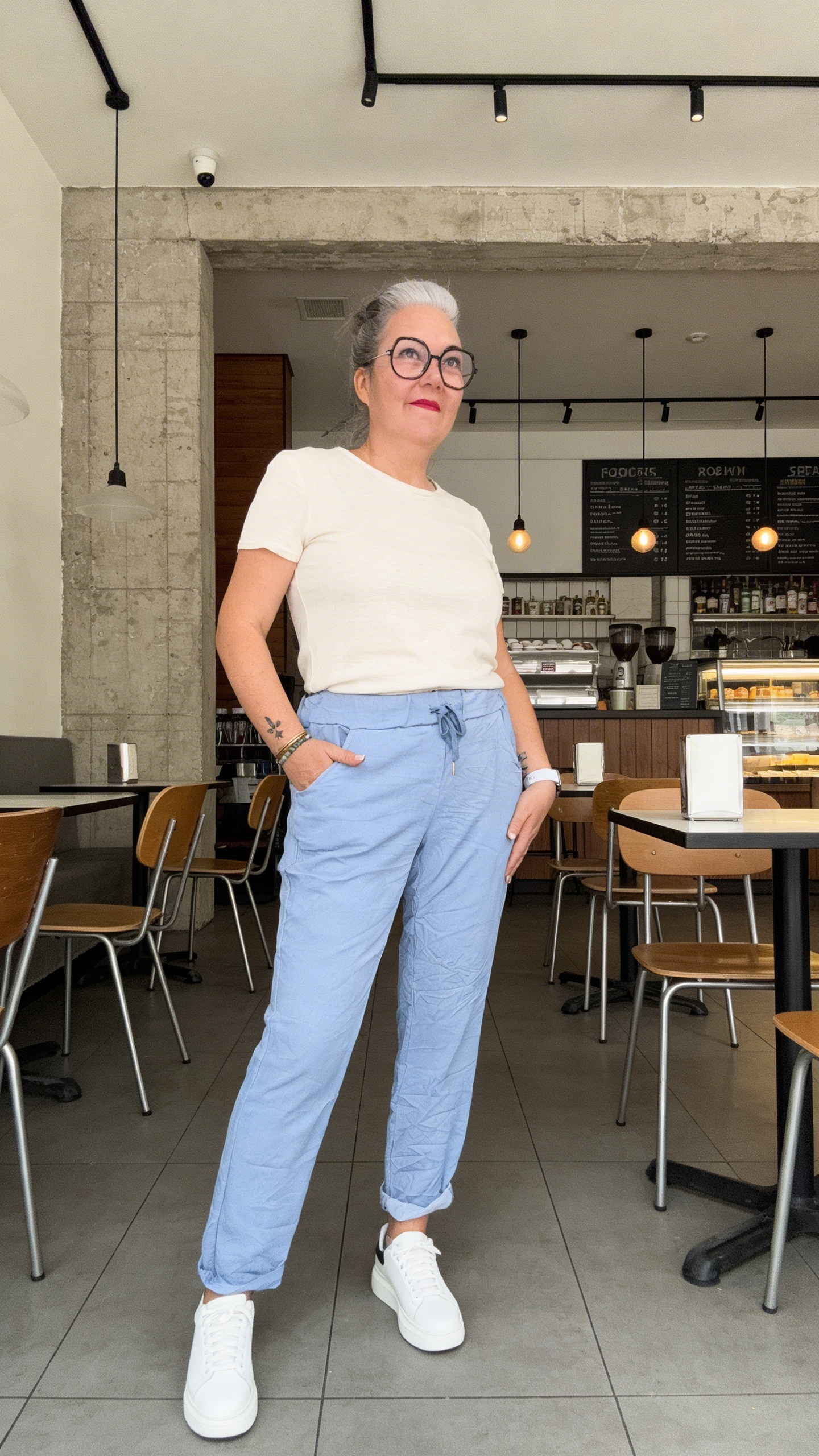 pantalon magique bleu jean femme confort quotidien
	 casual chic taille élastique femme
	polyvalent femme