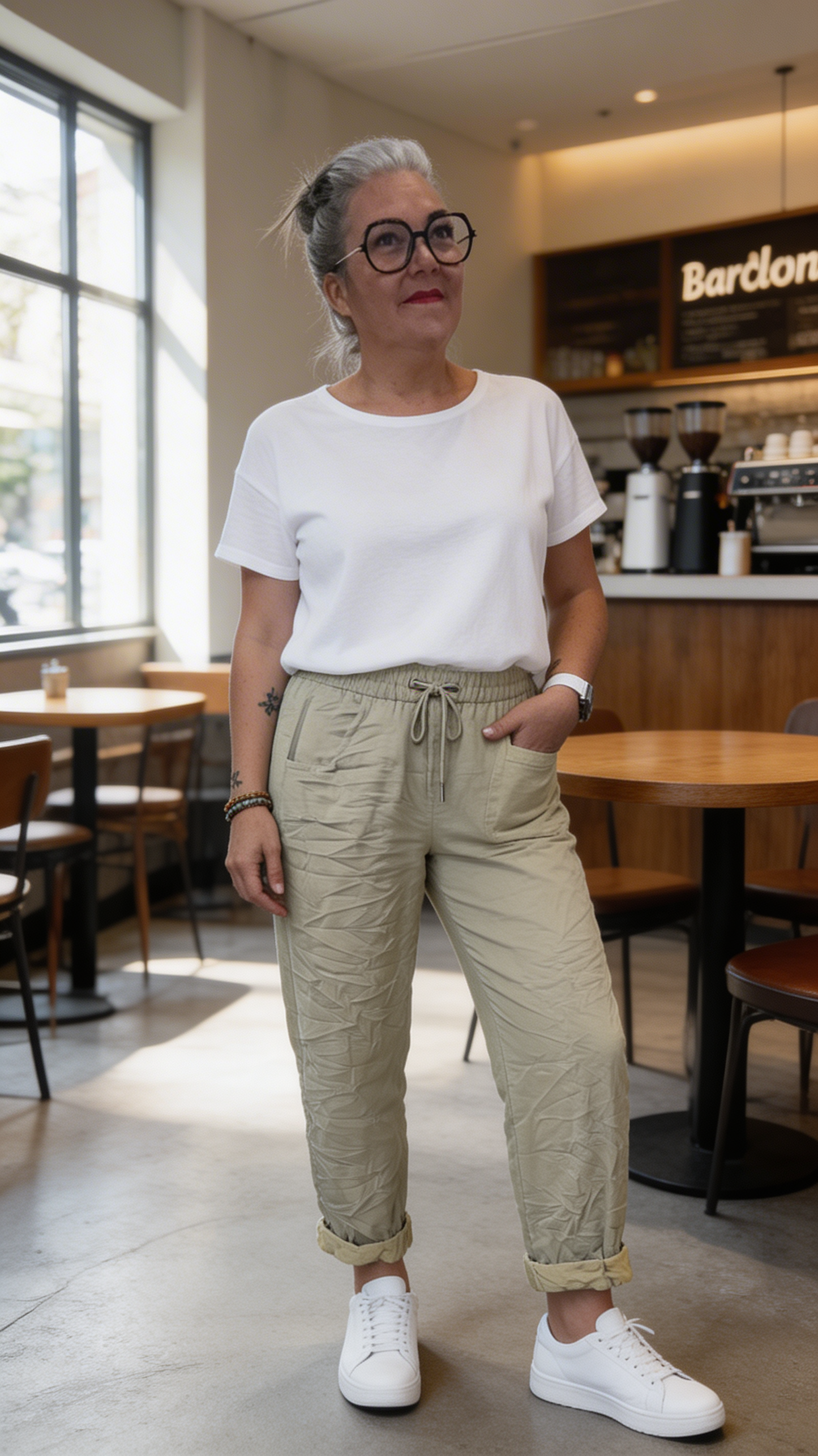 pantalon magique kaki femme confortable toute morphologie
	pantalon taille élastique femme ne serre pas
	pantalon confortable quotidien femme