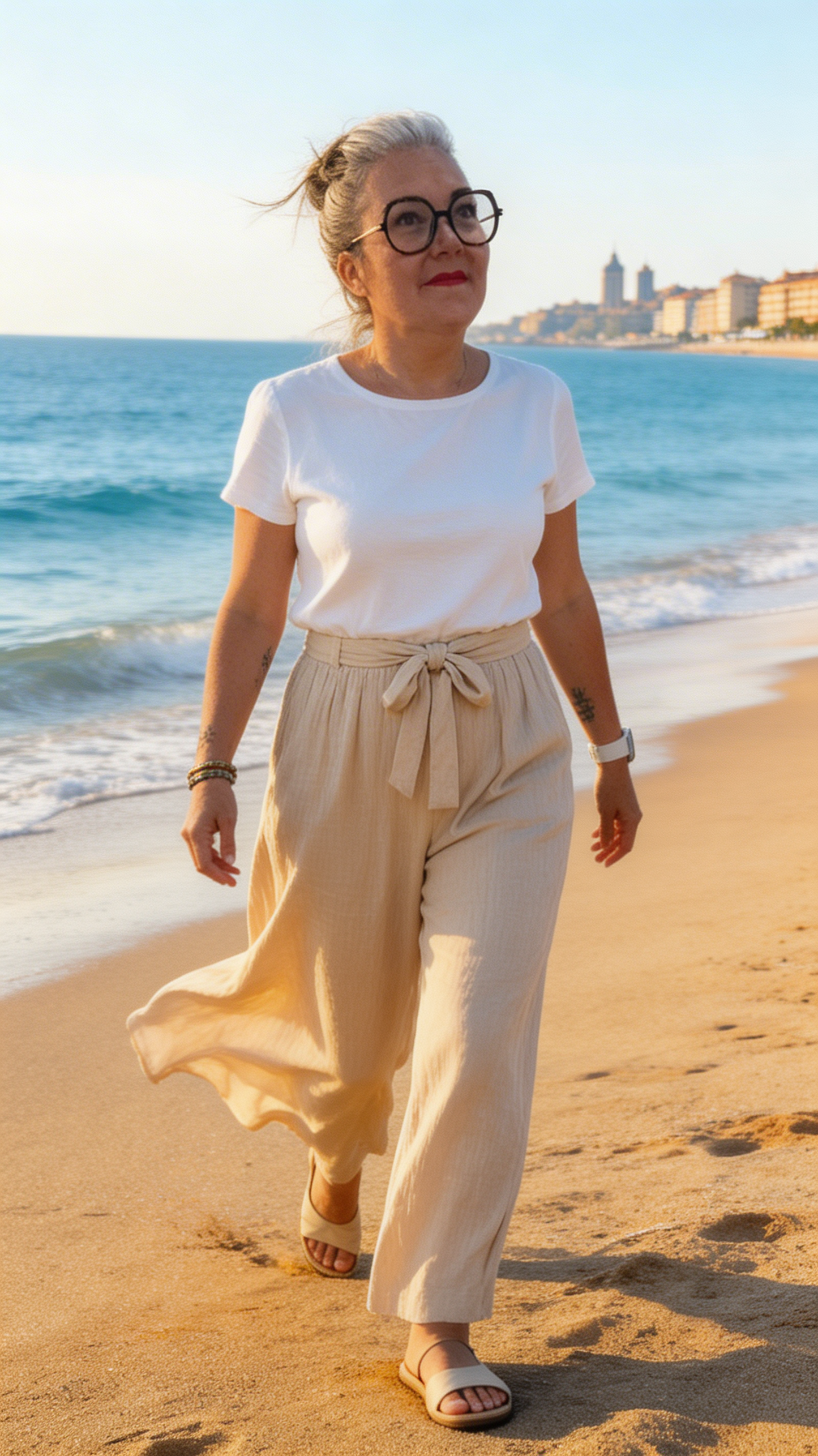 pantalon fluide femme été léger confortable
	pantalon large taille élastique look vacances femme
	pantalon fluide facile à porter été
