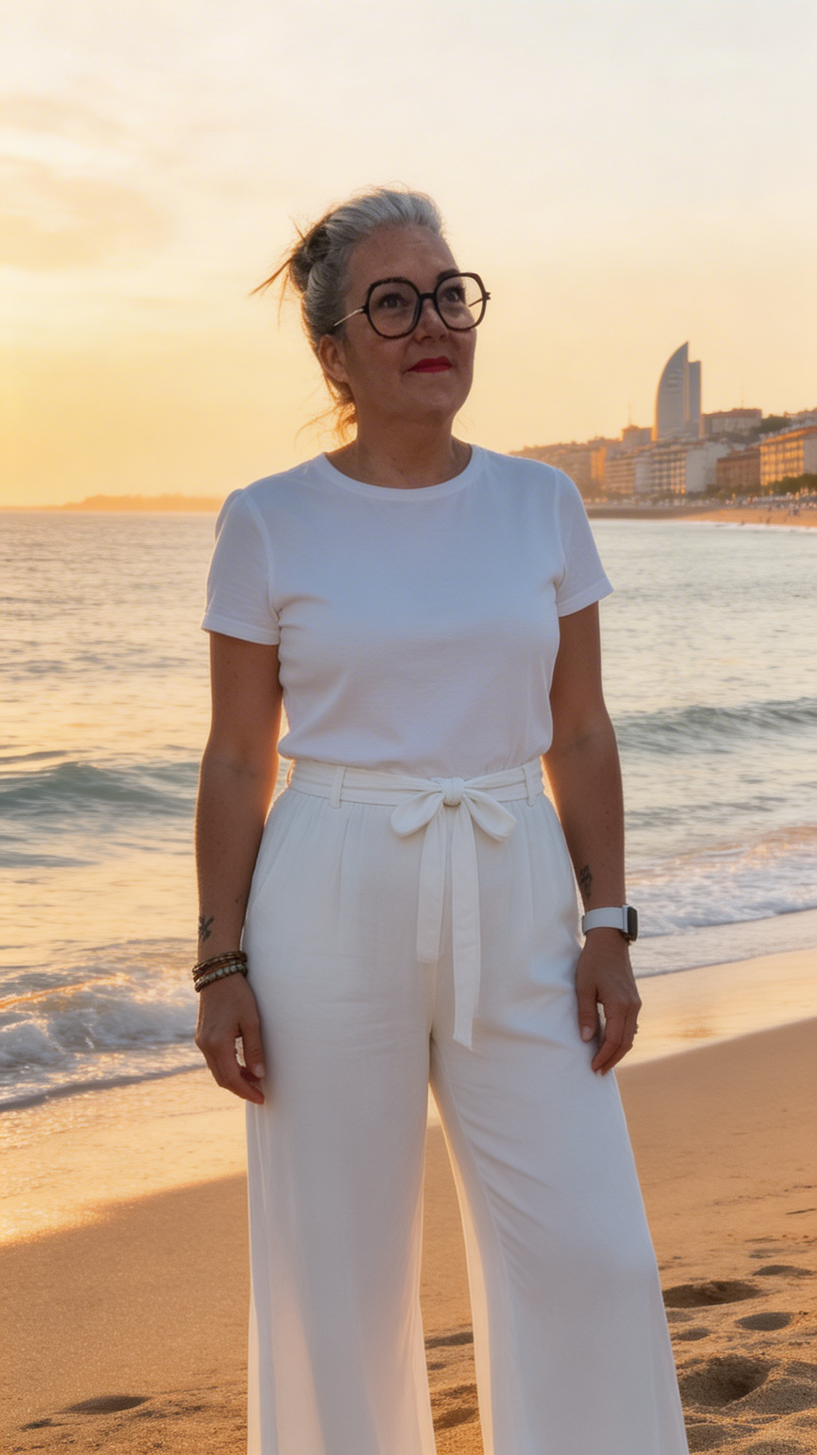 pantalon fluide blanc femme été élégant confortable
	pantalon large blanc taille haute femme
	pantalon chic facile à associer