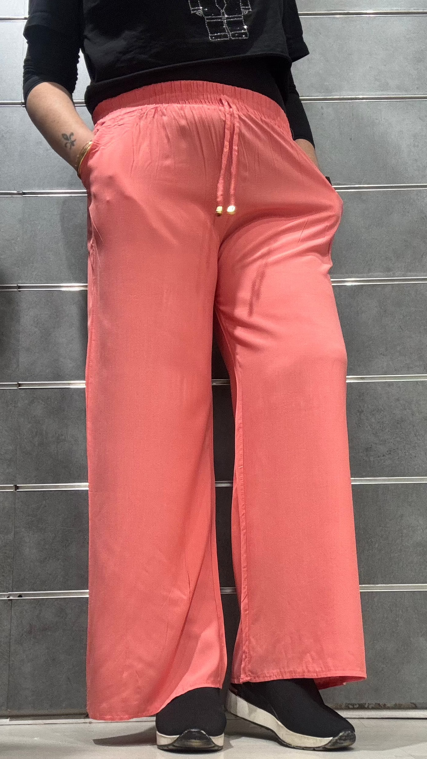 pantalon large viscose