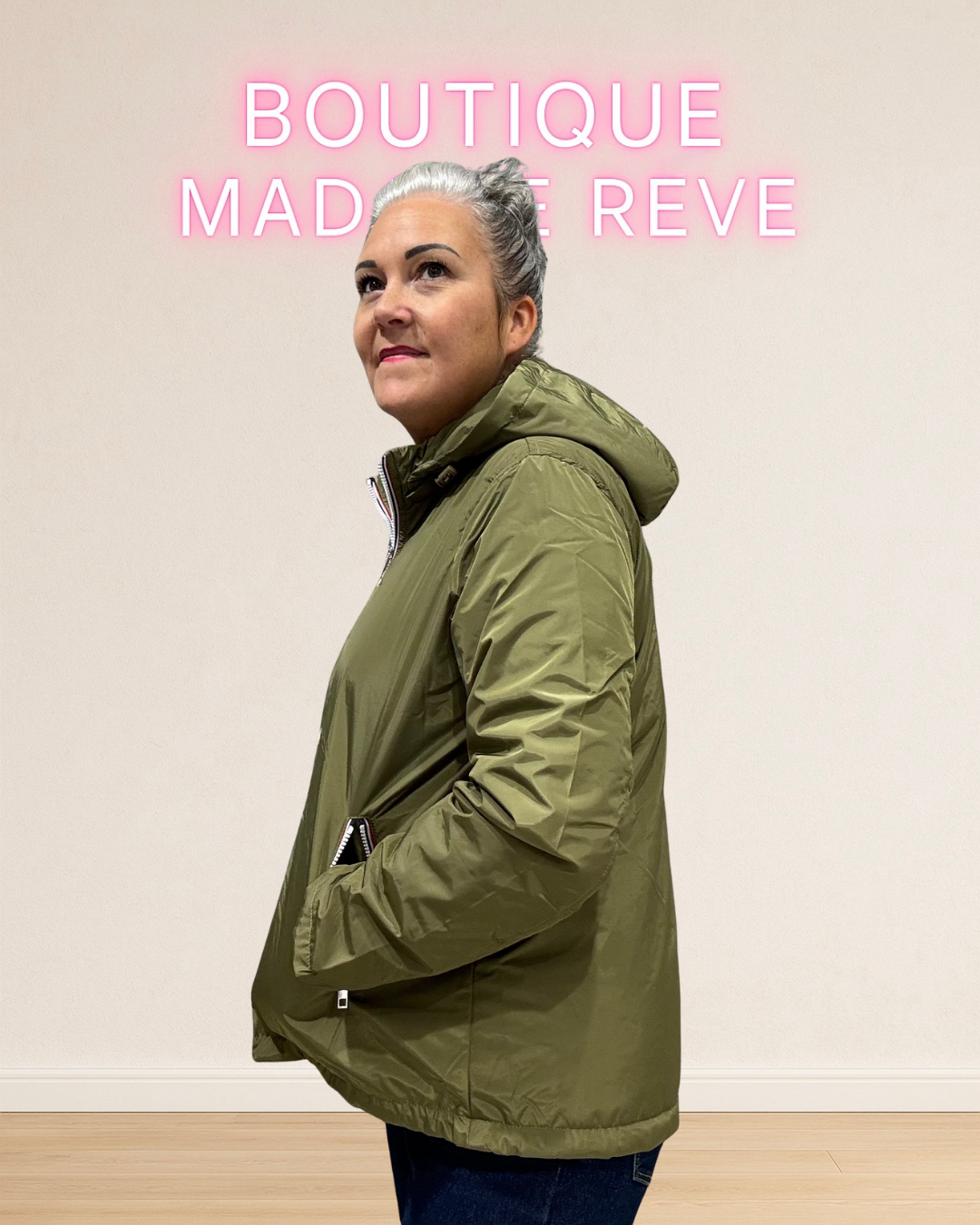 imperméable femme stylé pluie et vent avec capuche amovible 
